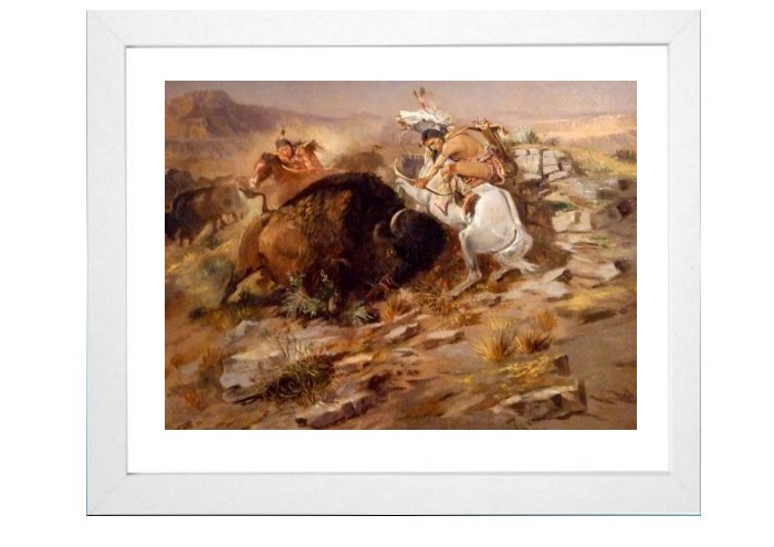 Charles Marion Russell Buffalo Hunt Framed Print